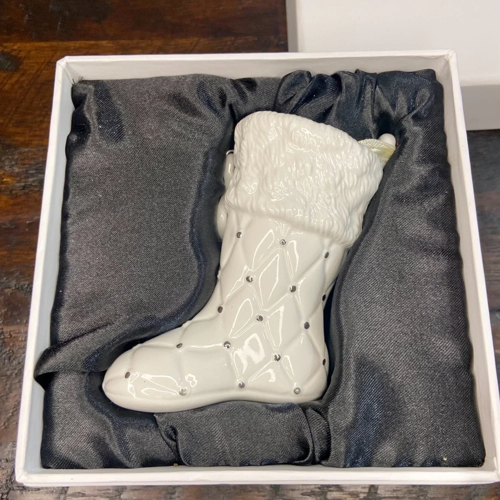 Pandora 2012 Christmas Ornament Porcelain Christmas Stocking Boot